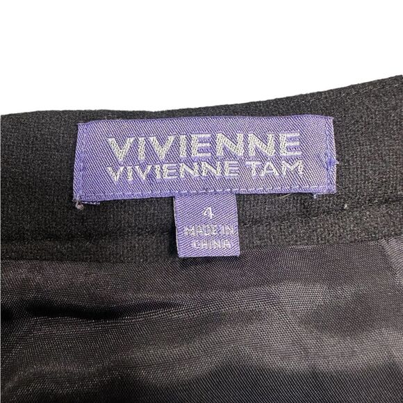 Vivienne Tam Justine Black Sequins Embellished Wool Mini Skirt Size 4 - Picture 7 of 9